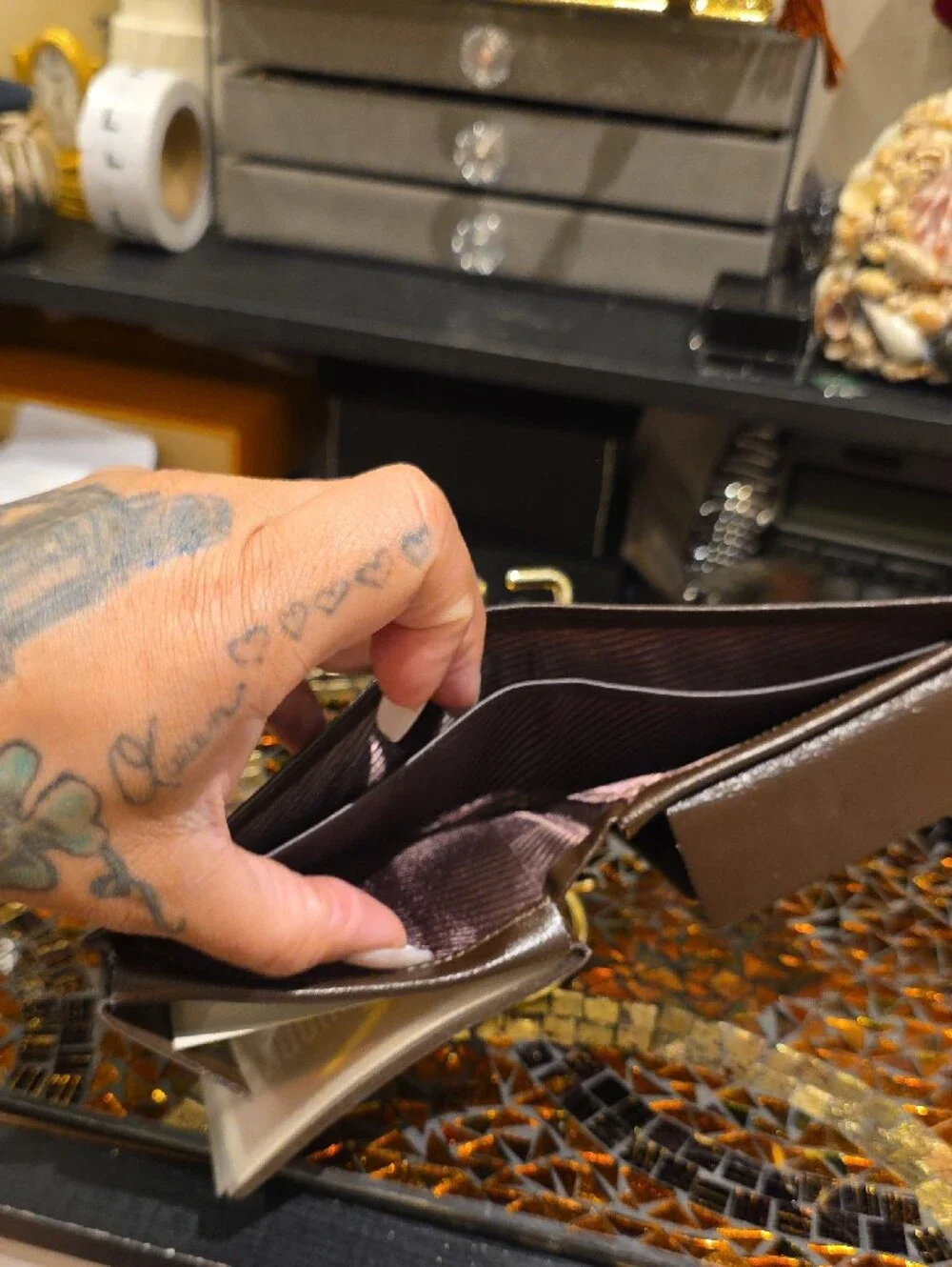 SWANK Brown Leather Bifold Wallet with ID Window